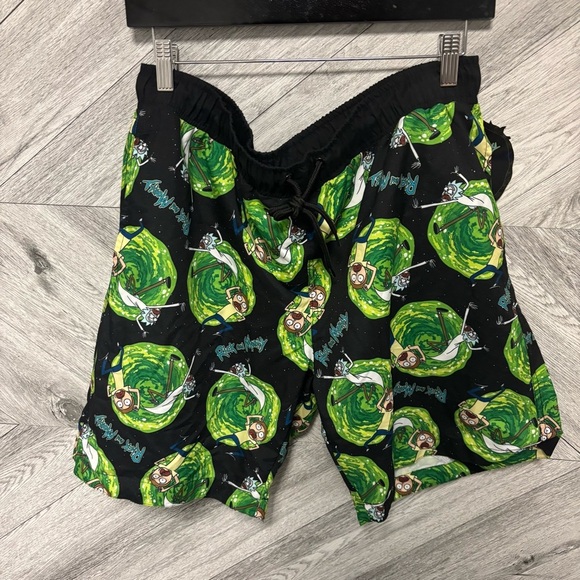 Rick & Morty | Men's Mesh Lined Swimming Trunks with Elastic Waistband size L - Picture 3 of 8